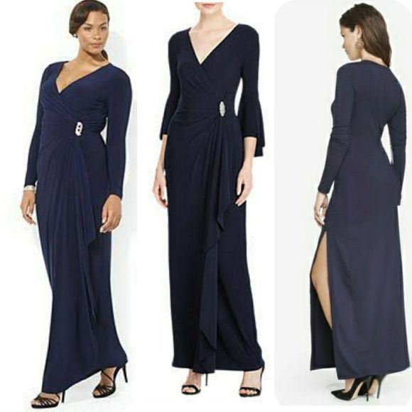 Lauren Ralph Lauren Dresses & Skirts - Lauren Ralph Lauren Long-Sleeve Jersey Gown